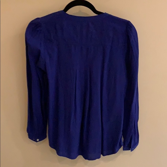 Royal blue LOFT long sleeve blouse. - Picture 6 of 6